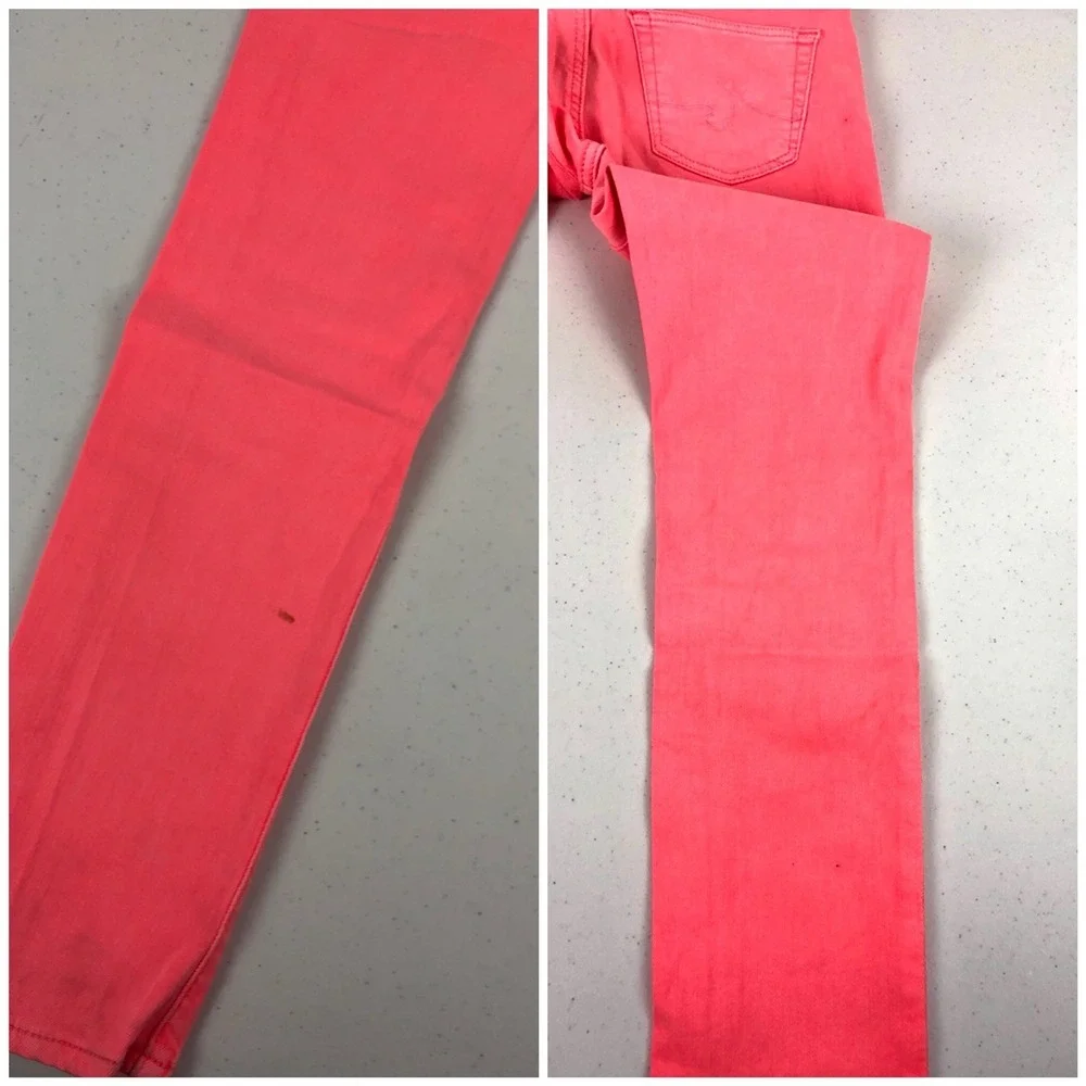 Adriano Goldschmied Womens 25 X 27 Jeans Pink The Stevie Ankle Slim Straight Leg